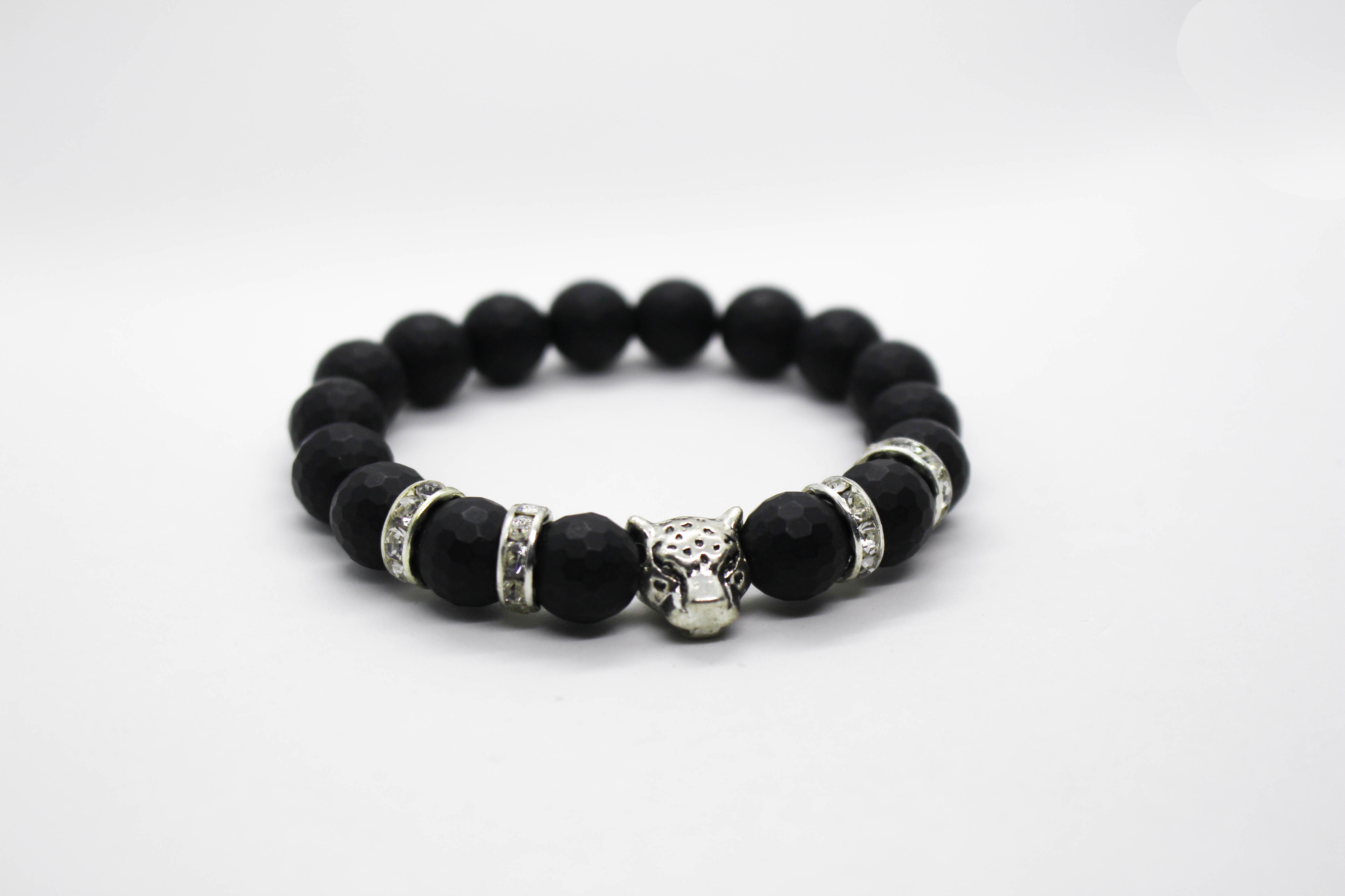 5184px x 3456px - Black Panther Bracelet With Silver Panther Head (Faceted Onyx Crystal) 10mm  Beads | RockYourLocs